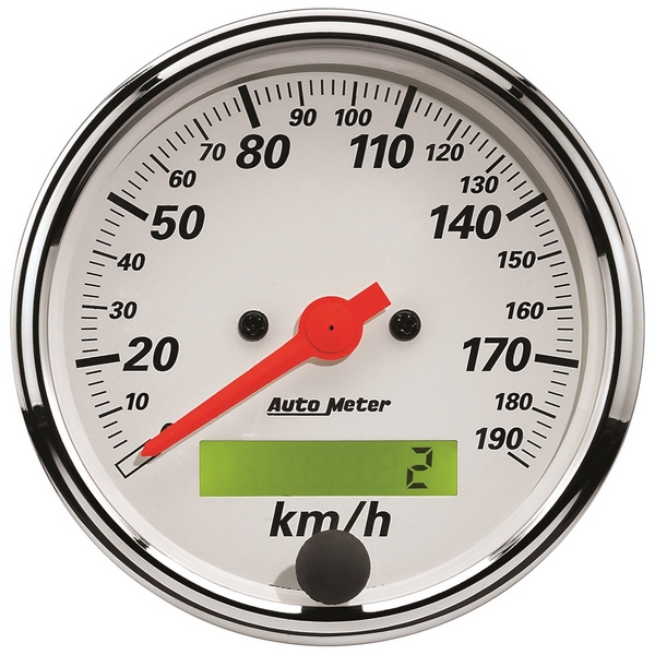 3-1/8" SPEEDOMETER, 0-190 KM/H, ARCTIC WHITE